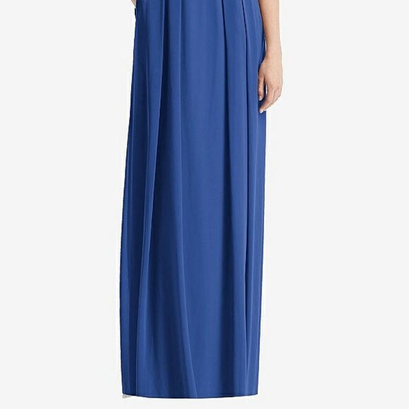 After Six 1519...Sleeveless Pleated Skirt Maxi Dress with Pockets..Blue...Sz 8 L - Picture 2 of 6